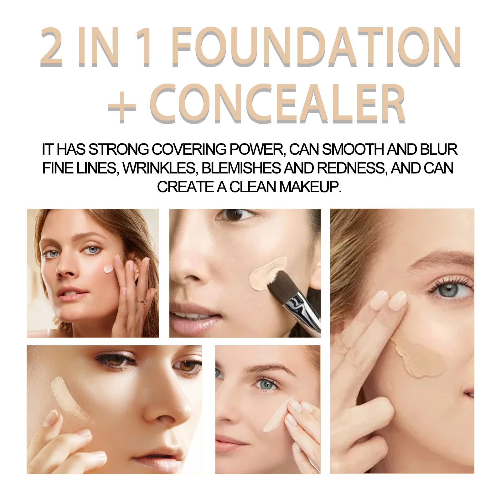 EELHOE 2 in 1 Concealer Foundation Stick Moisturizing Concealer Waterproof Long Lasting Coverage Foundation Makeup Cosmetics 7ml