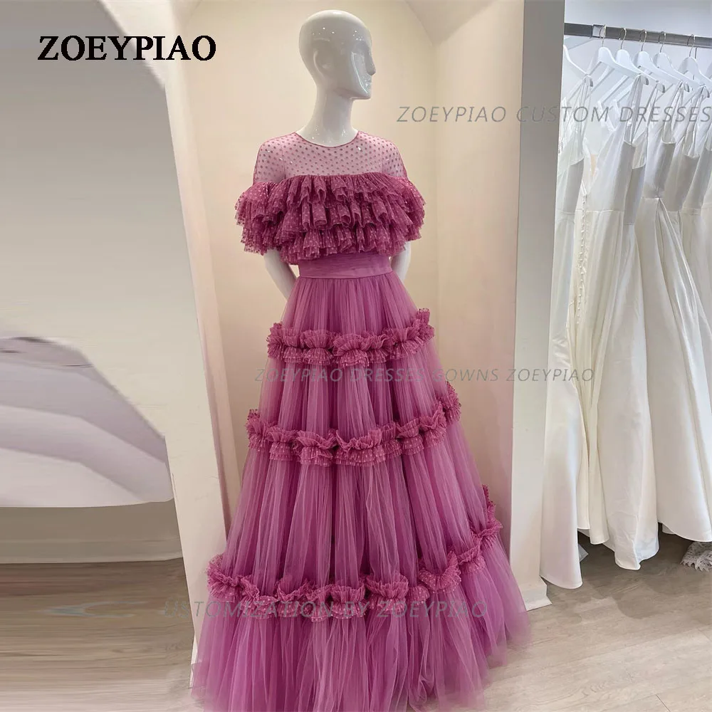 

Dots Dubai Luxury Evening Dress Graduation Dresses Purple Tiered Pretty 2024 Multi-layer Party Wedding Perspective A-line