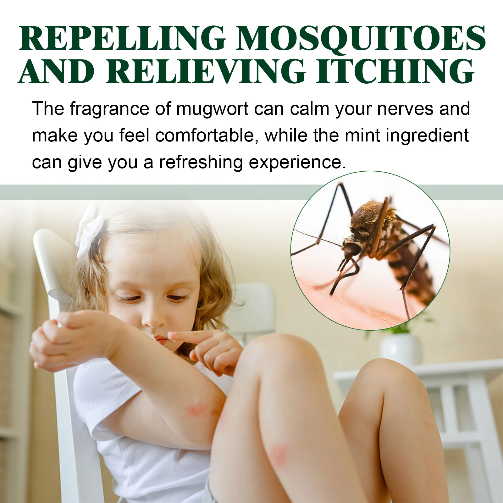 Wiieey Repellent Mosquito Balm Wormwood Cooling Refreshing Soothe Mosquito Bites Itch Redness Swelling Mosquito Repellent Cream