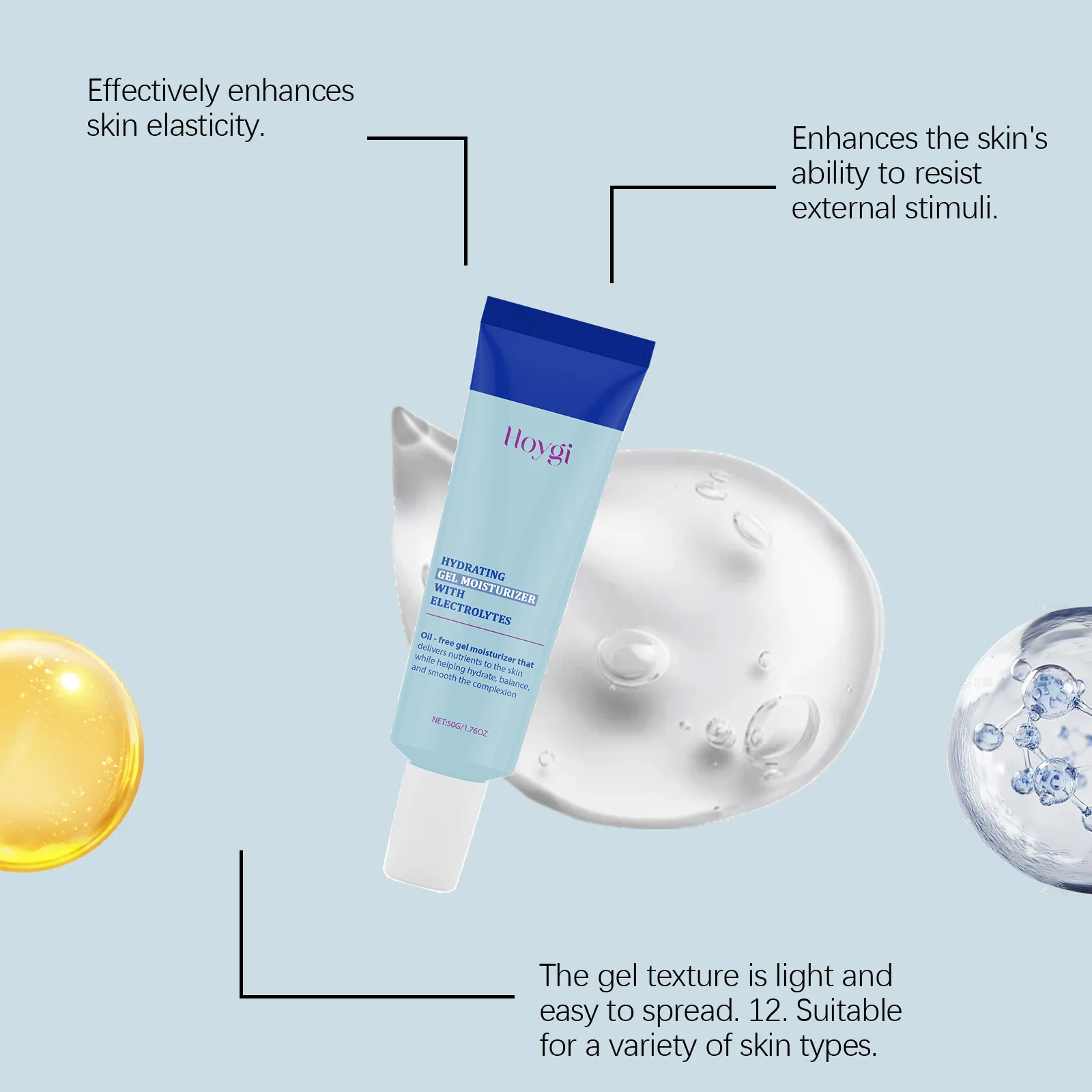 Hoygi Moisturizing Face Gel Deep Hydrating Reduce Dryness Refreshing Improve Skin Texture Anti-chapping Softening Face Care Gel