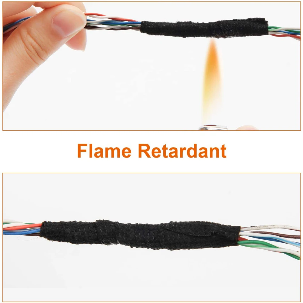 15 Meter Heat-resistant Fabric Electrical Tape Black Adhesive Insulating Cloth Tape for Car Cable Harness Wiring Loom Protection
