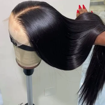 13x4/13x6 Lace Wigs Human Hair Bone Straight Preplucked Hairline Natural and Black Color HD Lace Wigs Suitable for Women 1