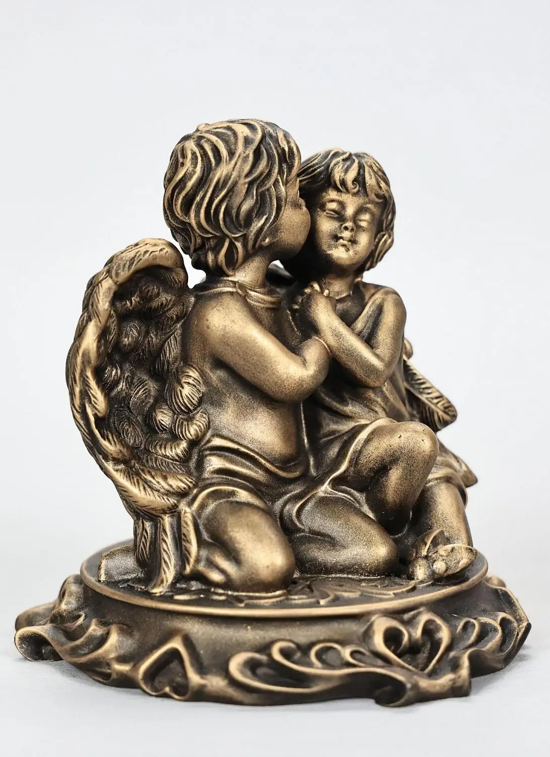 Фигурка  Ангелочек и девочка, полистоун, цвет антик (art.: 3920bb3fa40b8) - 3920bb3fa40b8
