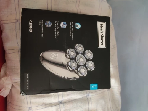 Homens 7d flutuante barbeador elétrico molhado seco barba aparador de pêlos navalha elétrica recarregável cabeça careca máquina de barbear display lcd photo review