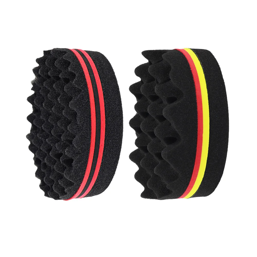 Oval Double Sides Magic Twist Hair Brush Sponge Brush Big Holes Barber Sponge Brush Twist Hair Afro Curl As Hair Care Tools 5