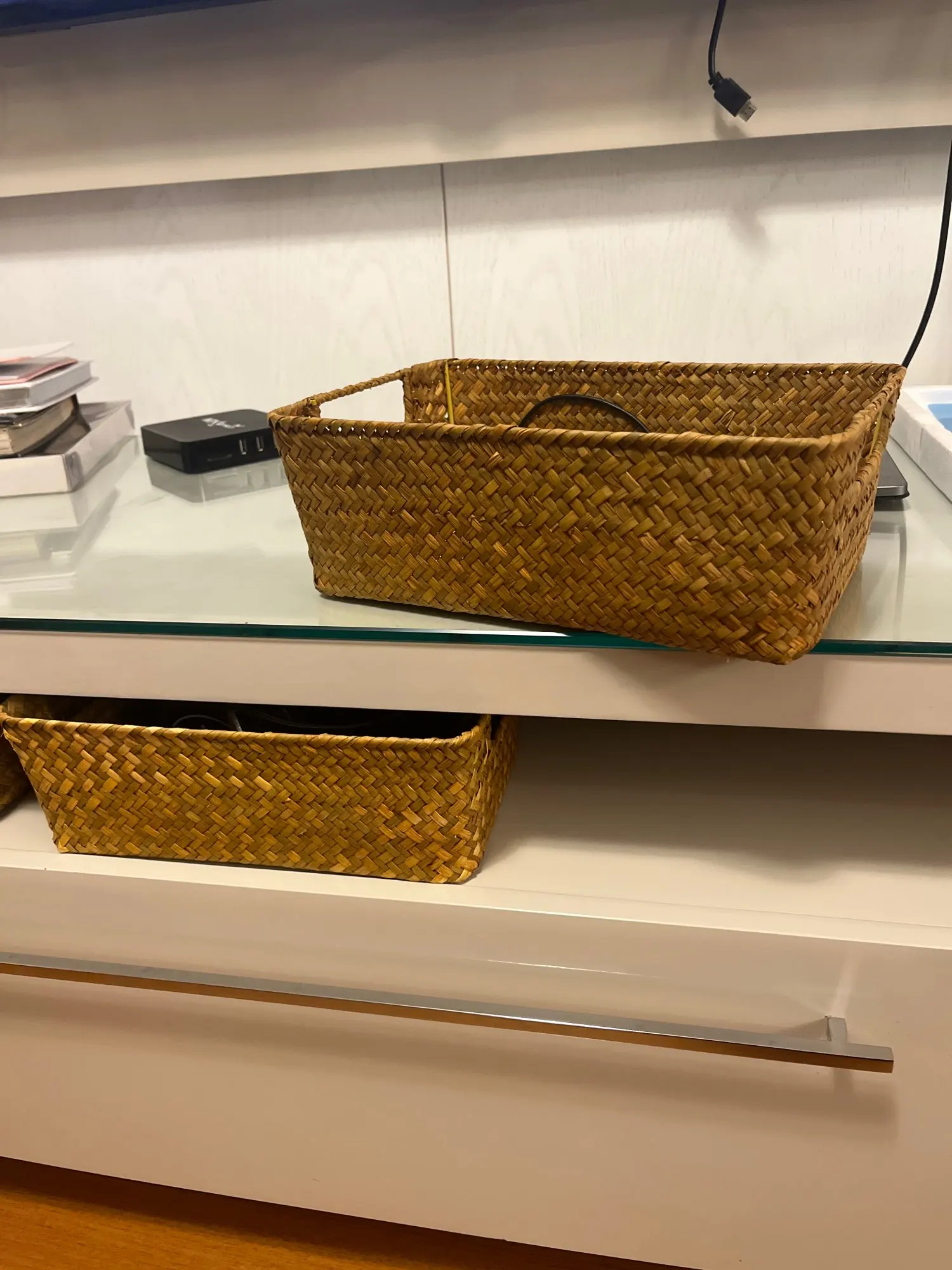 Zerolife Natural Large Woven Seagrass Basket Of Straw Wicker For Home Table Fruit Bread Towels Small Kitchen Storage Container photo review