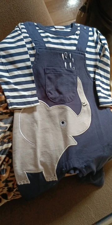 Striped Elephant Romper photo review