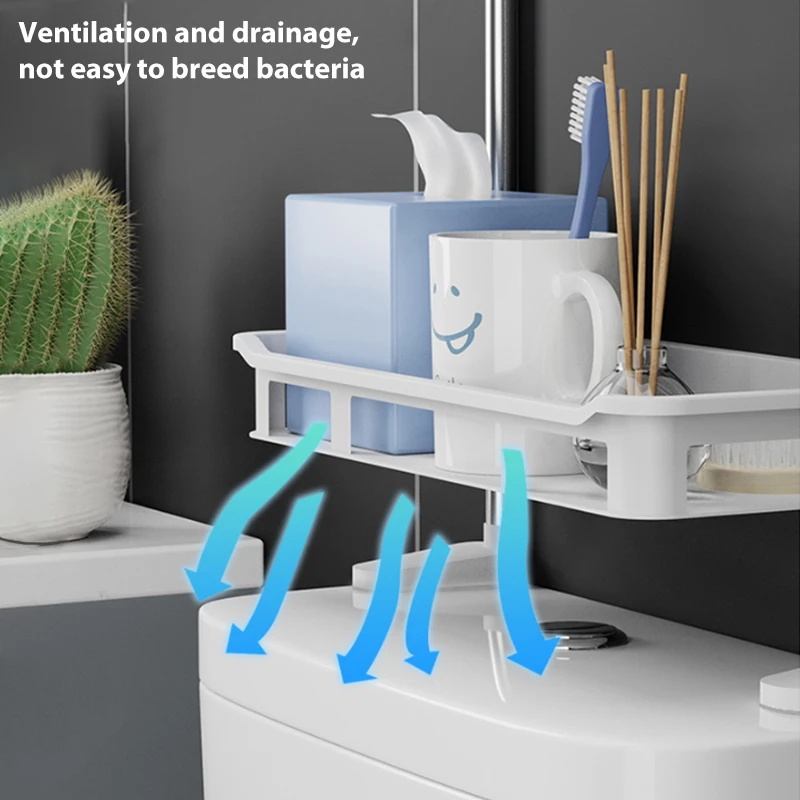 Toilet Rack No Drilling Shelf Above the Toilet Tank Bathroom Kitchen Storage Rack Shampoo Storage Holder Bathroom Accessories bathroom shelf rack,bathroom storage rack,wall shelf organizer,storage tray