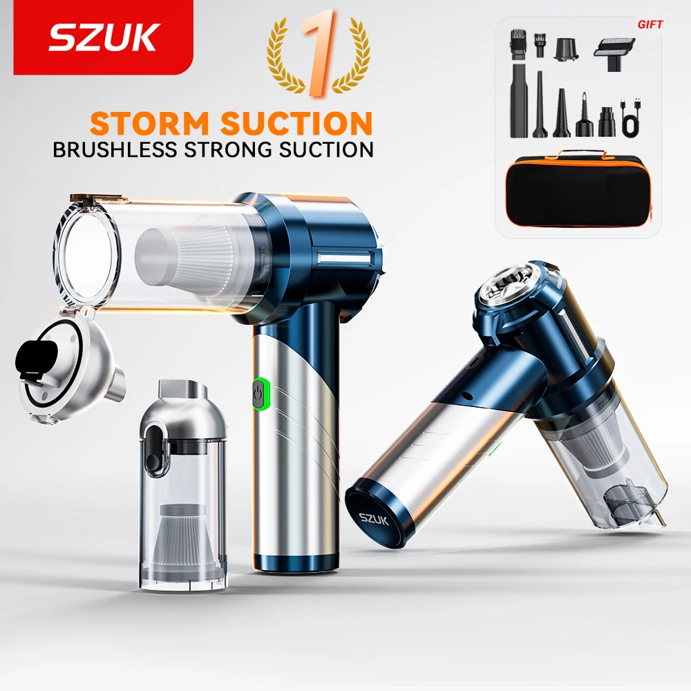 SZUK C013MAX Powerful Car Vacuum Cleaner Mini Wireless Portable Vacuum Cleaner for Home Appliance Handheld Blower Car Cleaner 1