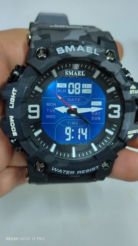 Relógios militares masculinos, relógio esportivo à prova d'água, despertador, tempo duplo, relógios de pulso digitais 8049b, relógios militares photo review