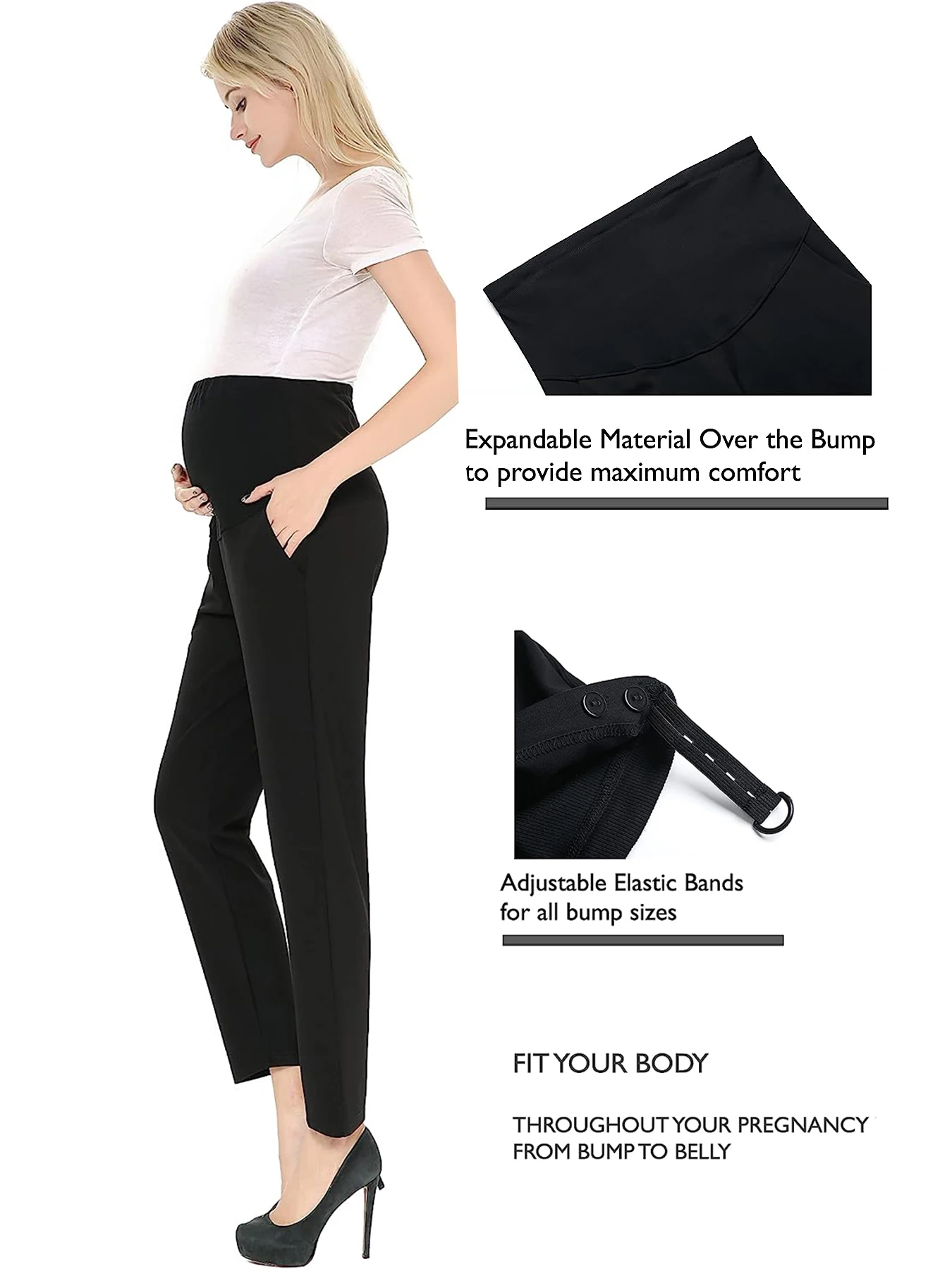 Maternity Pants Women's Activewear Jogger Track Cuff Sweatpants for Work Lounge