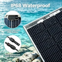 Panneau solaire bifacial de 120 watts, module solaire en verre trempé à haute efficacité avec cadre en aluminium, étanche et résistant aux intempéries pour système d'alimentation extérieur de maison, camping-car, bateau. 5