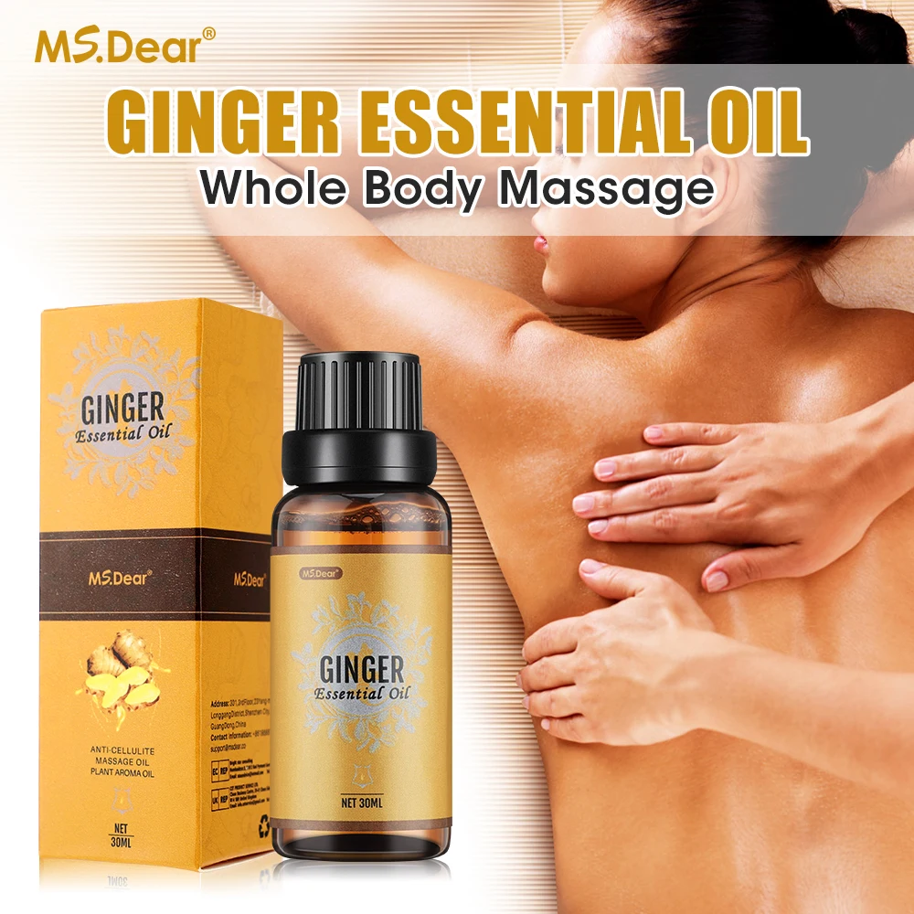 

30ml Ginger Massage Essential Oil Firming Slimming Sculpting Fluid Body Shaping Slim Belly Hair Care Body SPA Incense Foot Bath