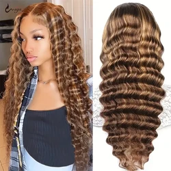 Highlight Loose Deep Lace Front Wig Glueless 13x4 HD Lace Frontal Human Hair Wig Ombre Honey Blonde 4x4 Colored Wigs For Women