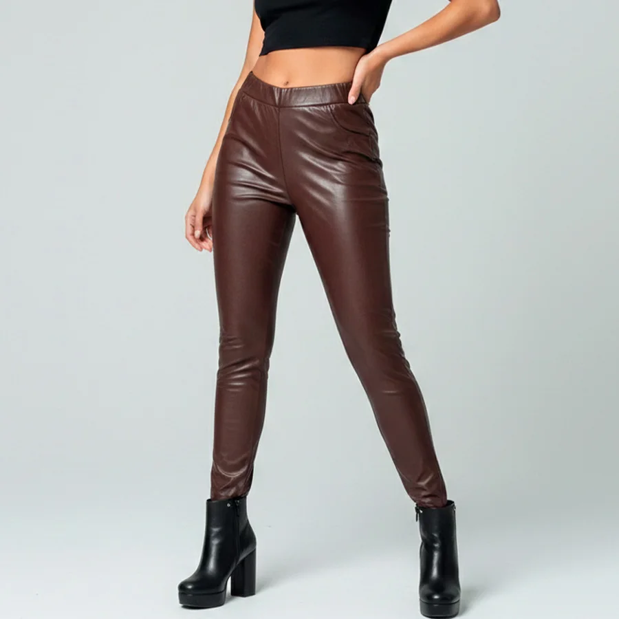 Legging Efecto Piel Premium – Colores de Temporada (Café y Gris)