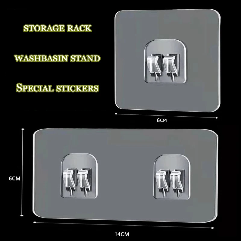 10-50pcs Transparent Self Adhesive Hooks Hanging Holder Shelf Hook for Kitchen Bathroom Wall Storage Rack Fixing Sticker Gadgets 2