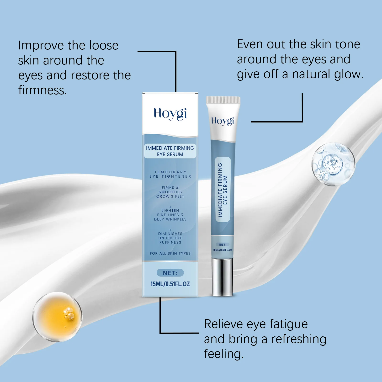 Hoygi Eye Cream Deep Hydrating Remove Dark Circles Enhance Skin Elasticity Massage Softening Smoothing Eye Skin Care Cream