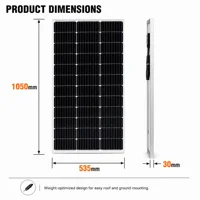 Panneau solaire en verre trempé de 120 watts avec cellule solaire monocristalline, panneaux photovoltaïques 18 V, étanche, durable, efficace pour chargeur de batterie 12 V/24 V, camping-car, balcon, camping. 4