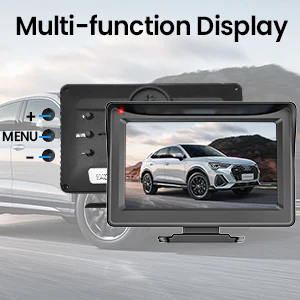 Vehicle reversing with monitor showing live feed