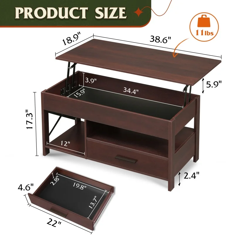 GALAXHERO Lift Top Coffee Table 5