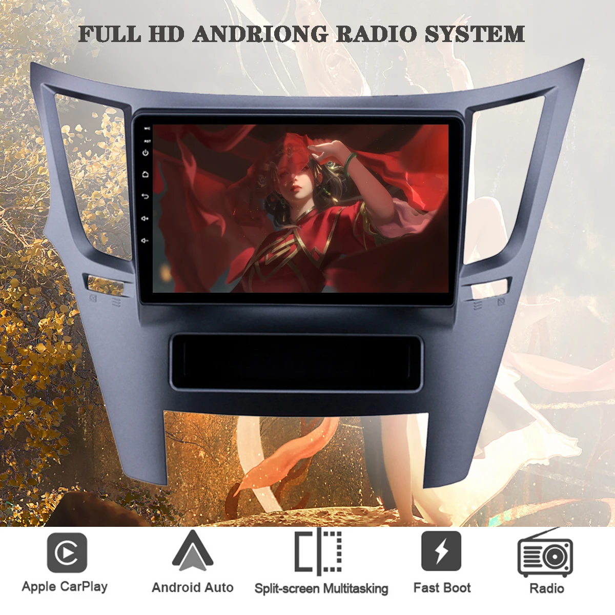 

Автомобильный DVD-плеер, 9 дюймов, Android 13, для Subaru Legacy Outback 2009 -2014, 2 Din, 8 ядер, GPS-навигация, видео 1080P, аудио 8 ГБ + 128 ГБ