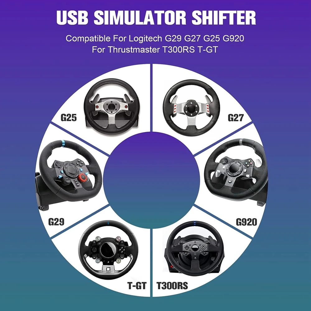 H Gear Shifter PC USB Simulator For Logitech G29/G25/G27/G920/G923 Thrustmaster T300RS/GT Steering Wheel For ETS2 Track Games gear shifter