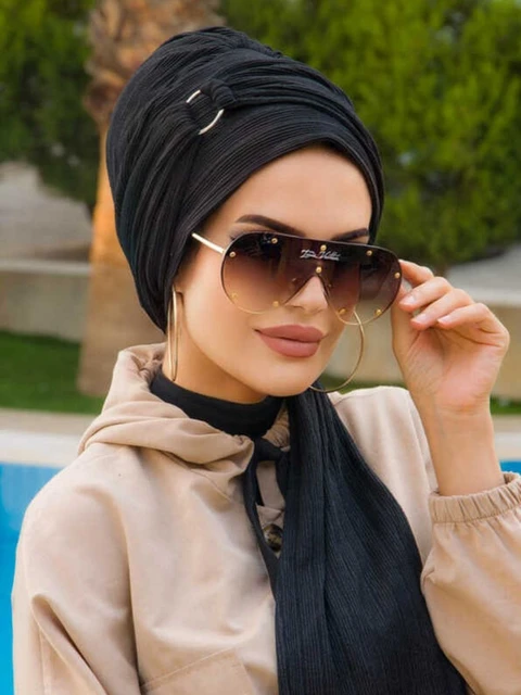 Bonnet écharpe avec structure détaillée pour femme, Hijab musulman, mode  décontractée, indispensable pour les femmes modernes, acheter 3 payer 2 -  AliExpress