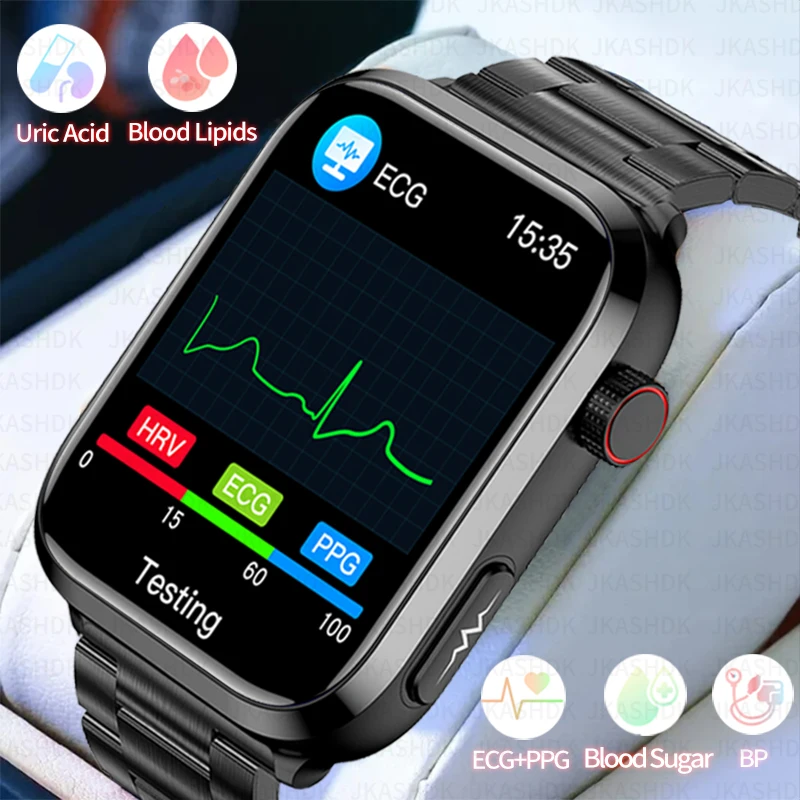 2024 New Health Smart Watch Acido Urico Blood Sugar Watch Smart Bluetooth Call Blood Lipid Blood Oxygen Smartwatch Per La Pressione Sanguigna