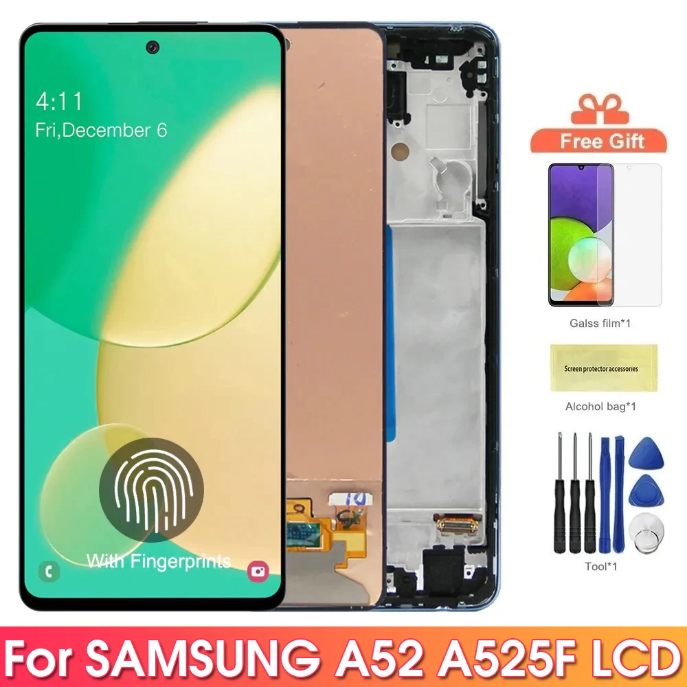 AMOLED-A52-Screen-for-Samsung-Galaxy-A52-A525F-525F-DS-Lcd-Display ...