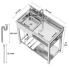 39in Stainless Steel Utility Sink, Outdoor Sink Station with Cabinet 2