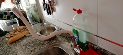 Color Flow: Flexible Hose Kitchen Faucet with 360° Rotation – Hot & Cold Mixer Tap photo review