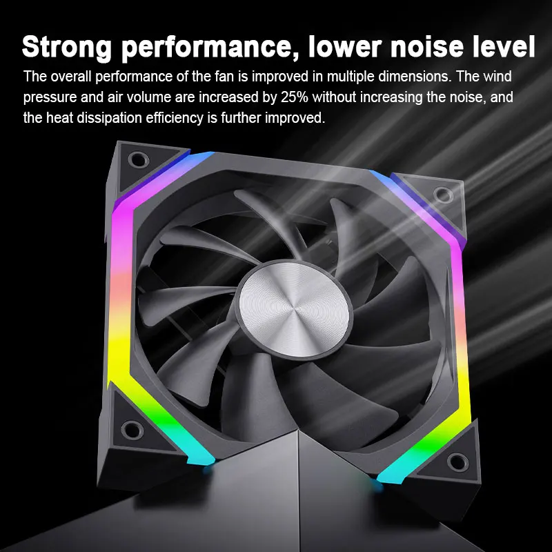 Computer Chassis Fan UPSIREN ZF-120 12cm ARGB 4 Pin PWM Quiet Cooling Fan 12V Large Air Volume 45CFM/600-1500RPM