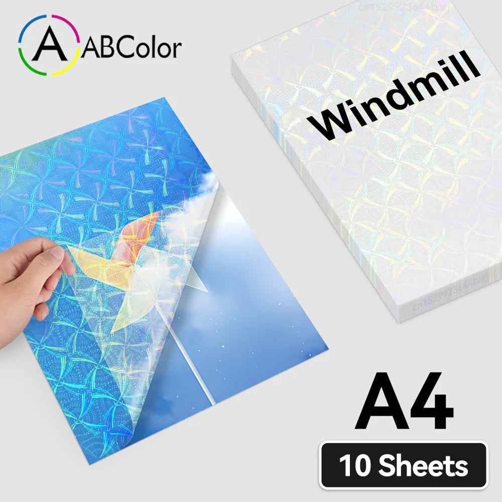 

10 Sheets Cold Laminating Film Overlay Vinyl Lamination Sheets Adhesive A4 Hologram Broken Glass DIY Card Photo Laminating Film