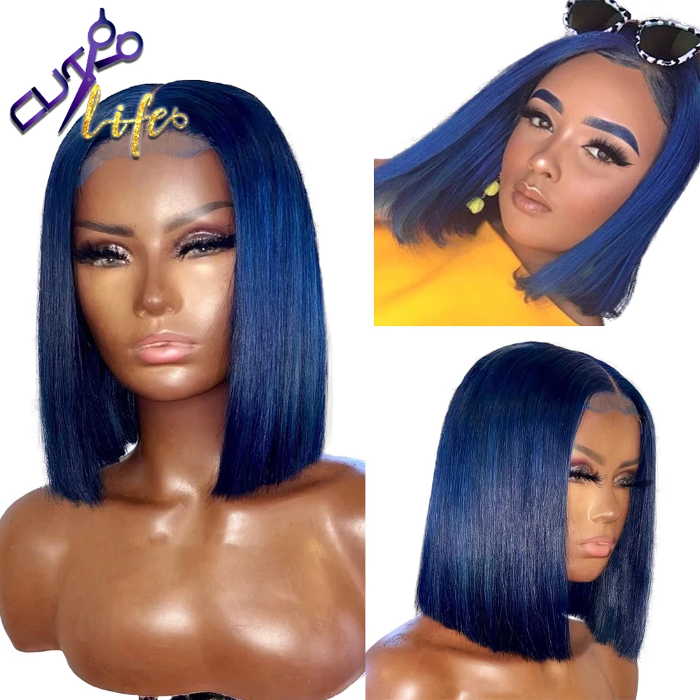 Short Bob Wig 13X4 Lace Front 100% Human Hair Wig For Black Women 4X4 Closure Wig