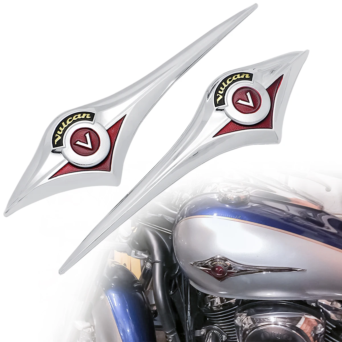 Motorcycle Tank Protector 3D Chrome Fuel Gas Tank Emblem Badge, image size:1200x1200
