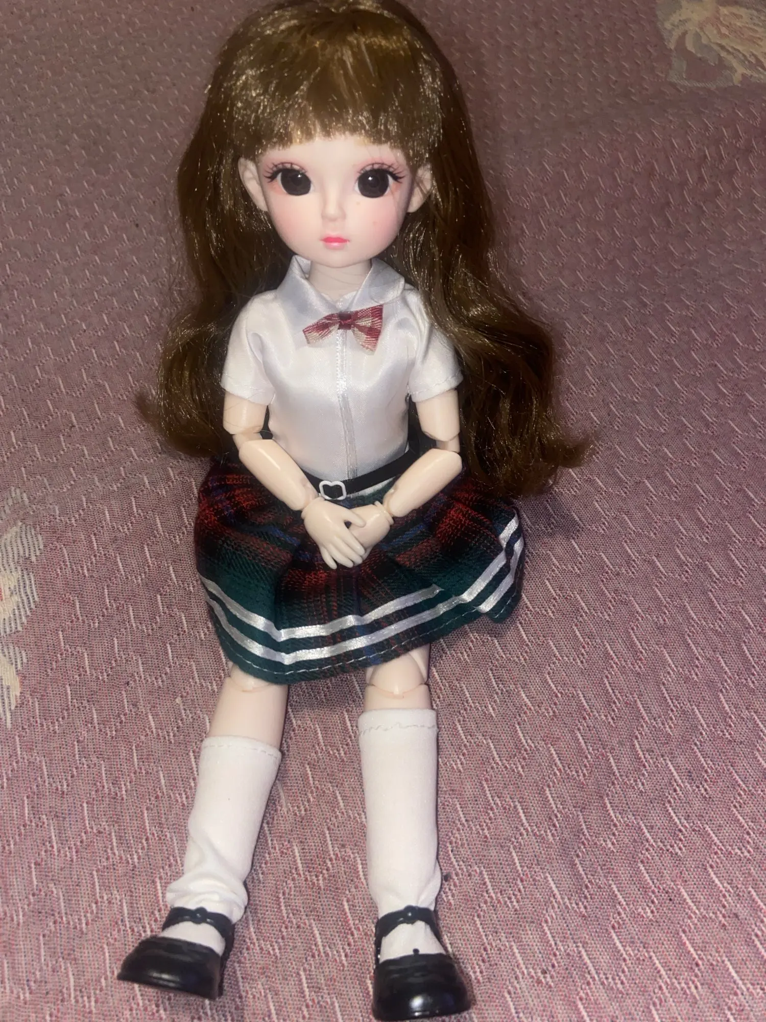 30cm Bjd Doll 12 Moveable Joints 1/6 Girl's Dress 3D Brown Eyes Toy with Clothes Shoes Kids Toys for Girl Children Gift photo review