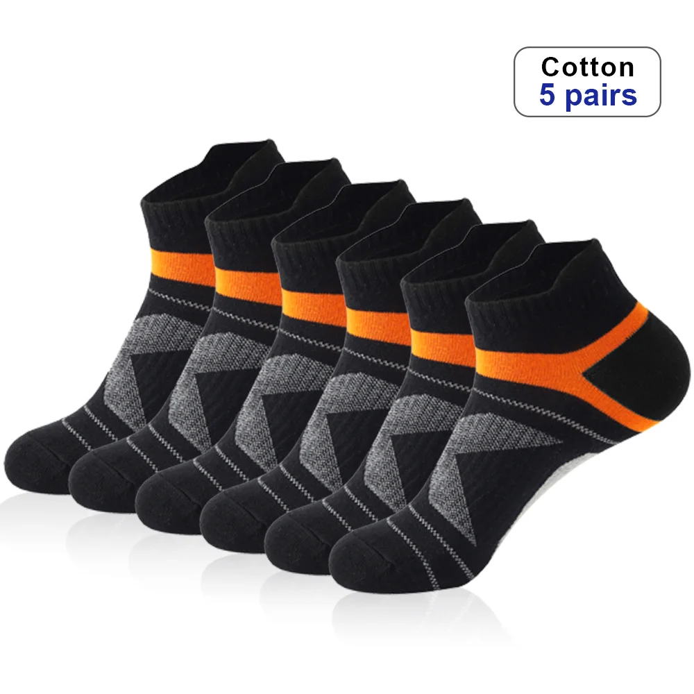 5 Pairs High Quality Socks Men Summer Outdoor Casual Cotton Socks Short Breathable Black Ankle Socks Run Sports Socks Size 38-45 urgot 10 pairs men cotton socks business socks breathable spring casual socks thin socks set summer sport ankle sock pack no box