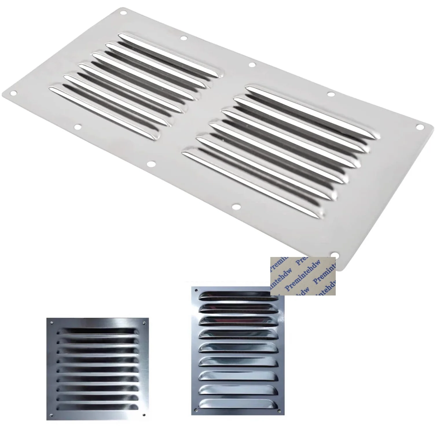 Rectangle Square Aluminum Stainless Steel Exhaust Air Vent Rainproof Grille Cover Outdoor Equipmment