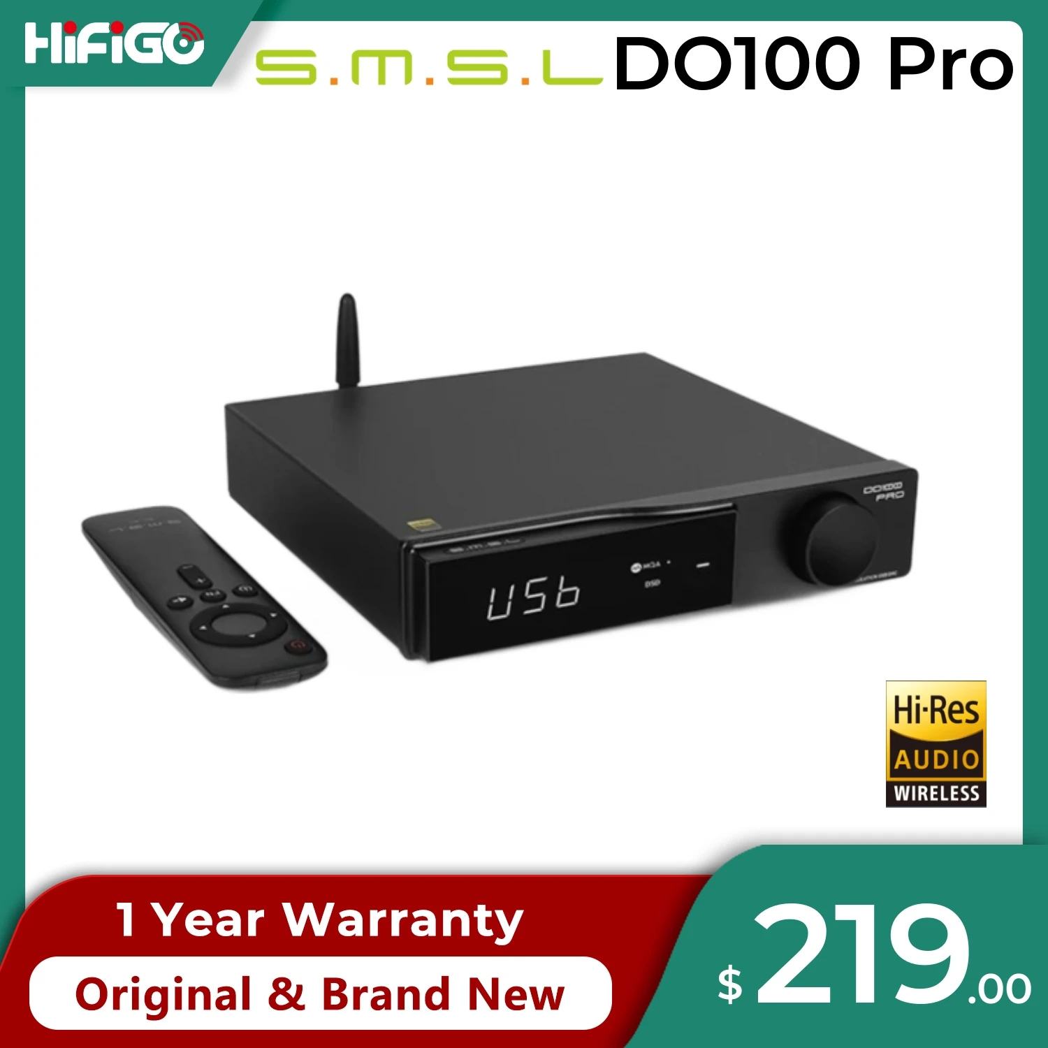 

ЦАП SMSL DO100 Pro с поддержкой Bluetooth 5,1, DSD512, OPA1612