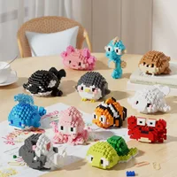 New Marine life Miniature Building Blocks Sea Turtle Killer Whale Beluga Whale Walrus Penguin Educational Toys Christmas Gift 1