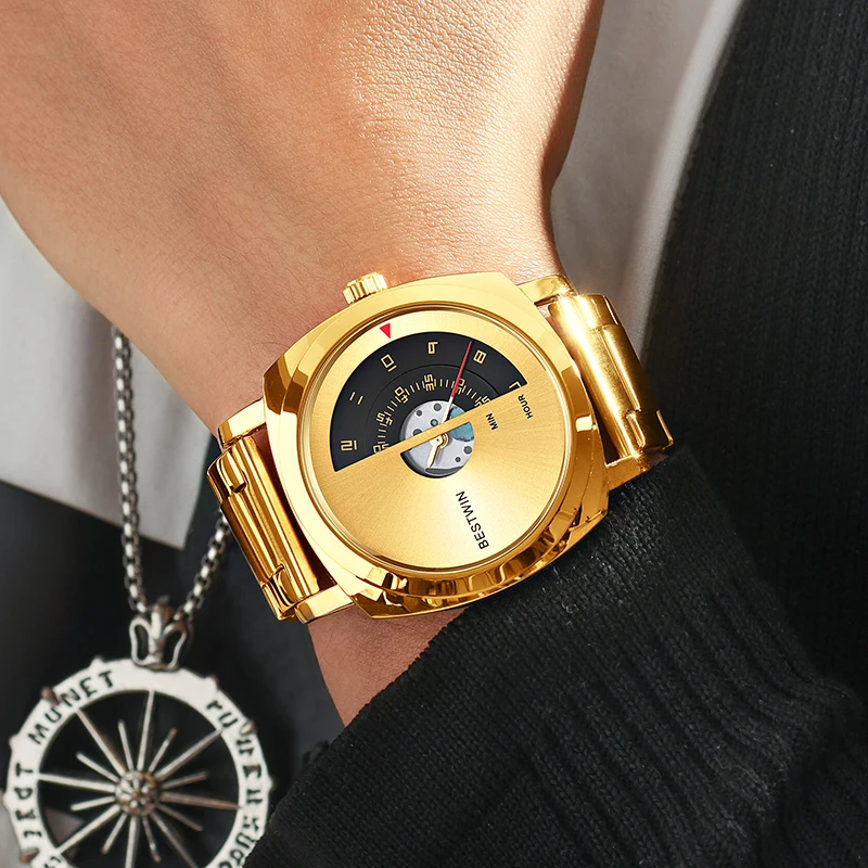 Gold Wirst Watches Men 2023Top Brand Luxury Golden Quartz Wristwatches For Male Clock relogio masculino Men relojes