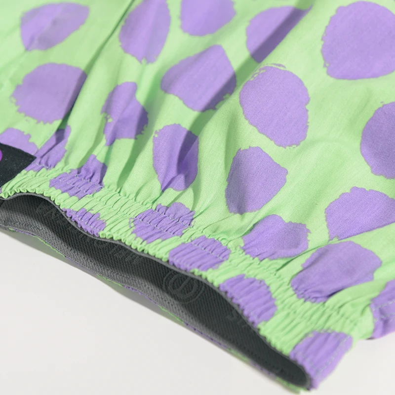 Pure Cotton Boxer Shorts Panties For Men And Women Purple Polka Dots Pattern Comfortable Breathable Shorts For Home Leisure