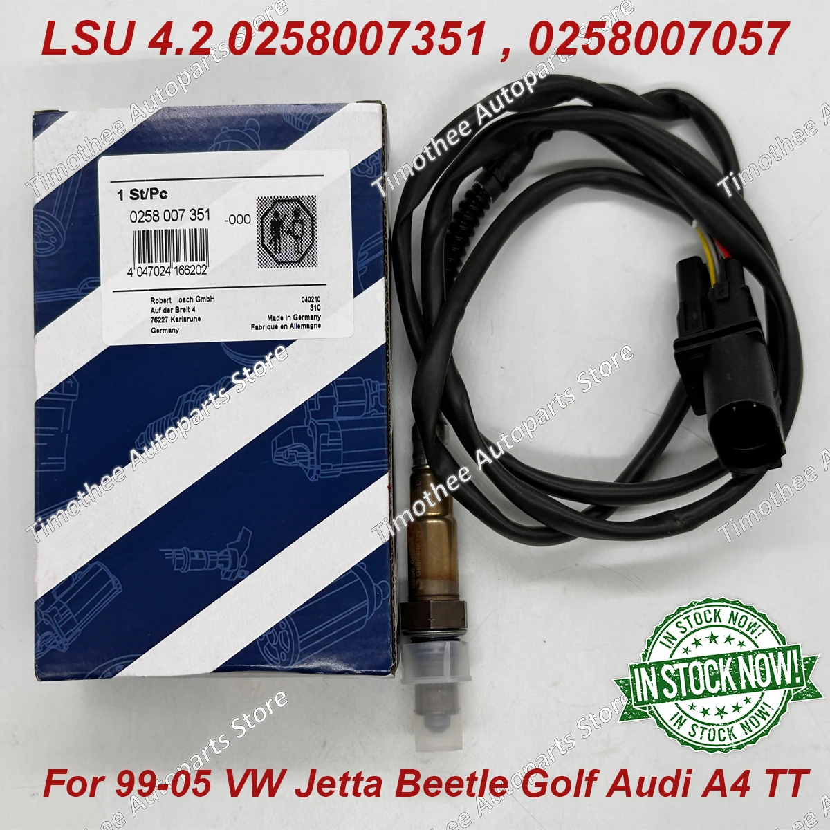 5-Wire WideBand O2 Sensor AFR For B-osch LSU4.2 V-W Jetta Audii 1.8L-L4 234-5117 oxygen sensor adapter,oxygen catalyst sensor,oxygen sensor accessories