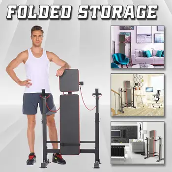 600lbs 6 in 1 Weight Bench Set with Squat Rack Adjustable Workout Bench with Leg Developer Preacher Curl Rack Fitness Strength T 5