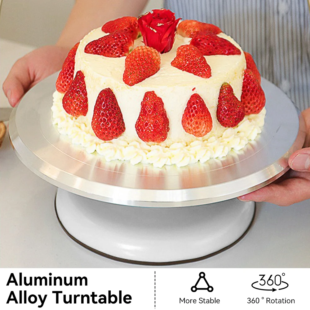Aluminium Alloy Revolving Round Shape Cake Turntable 12 Inch Rotating Cake Stand for Cake, Cupcake Decorating Supplies: 3 - 5 Days Free Delivery Only UK