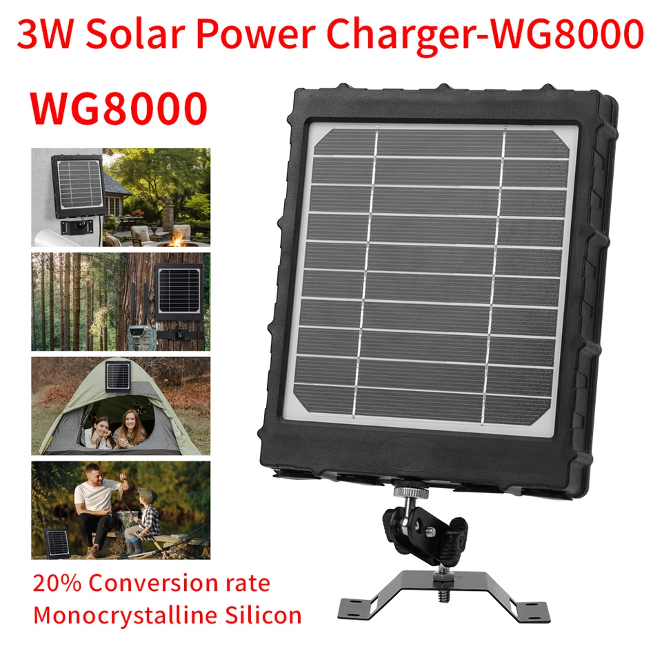 Trail Camera Solar Panel, WingHome Solar Battery Charger Kit 12V