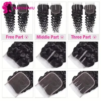 Deep Wave 4X4 Lace Closure cheveux humains tissage closures brazilian Kinky Curly 4X4 Lace livraison 3 jours closure human hair 5