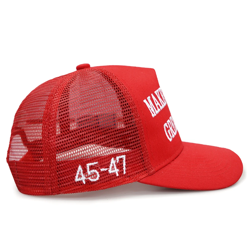 High Quality Cotton And Net Trucker Hat Embroidery MAKE AMERICA GREAT Cap Women Men Mesh Baseball Caps