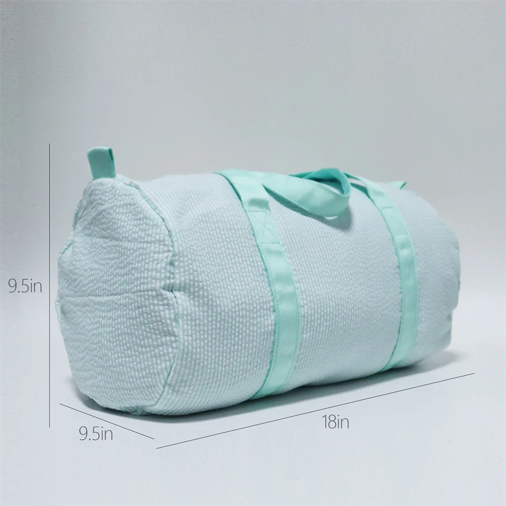 Seersucker Duffle Bag Personalized, Seersucker Duffel