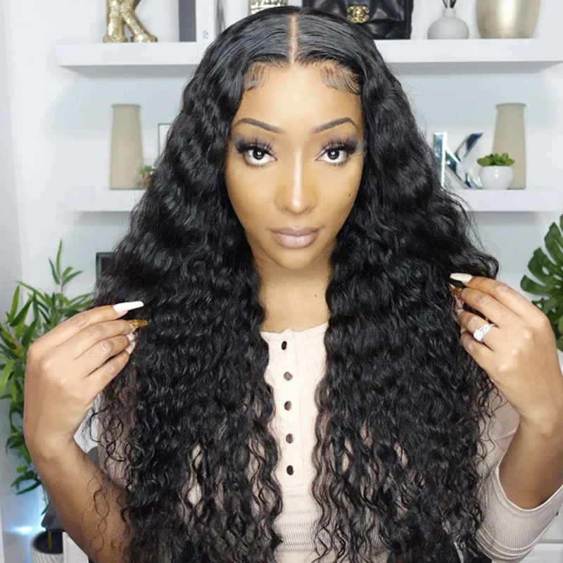 

13x6 HD Transparent Frontal Wigs Human Hair for Women Pre Plucked Wate Wave Glueless Wigs Human Hair with Baby Hair Virgin Wigs